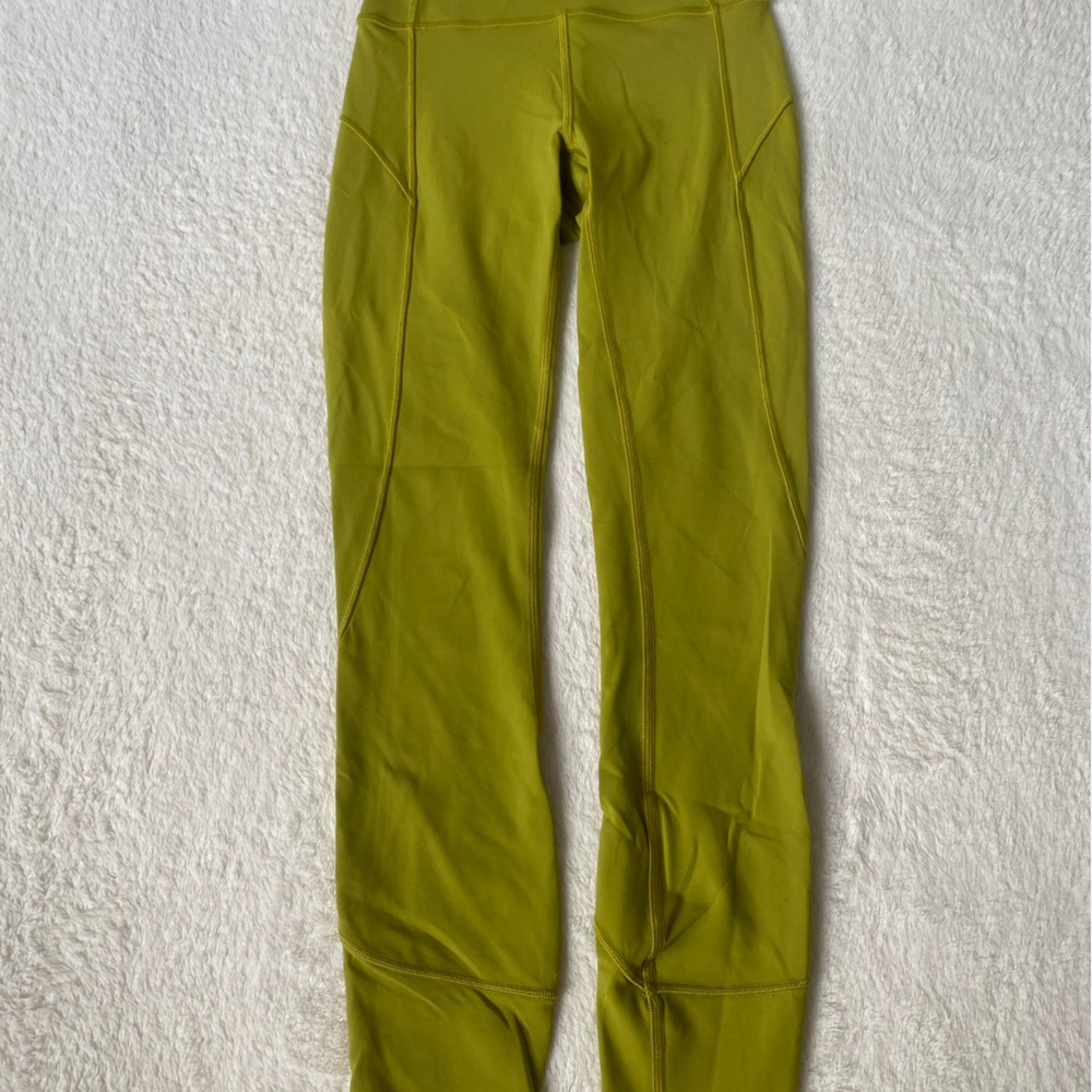 Lululemon Fast and Free leggings size 2 RARE in golden lime